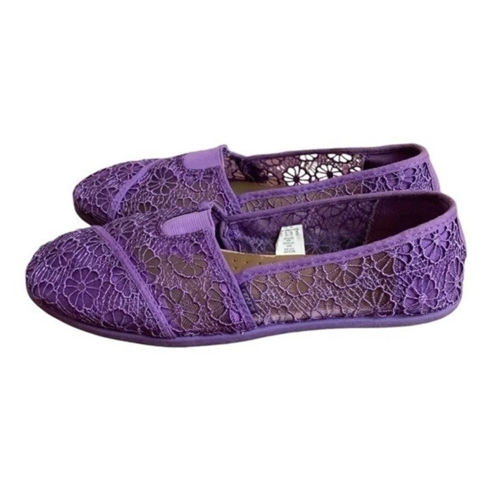BONGO Purple Lace Ballet Loafers Women’s Slip-On Flats Shoes Size 10